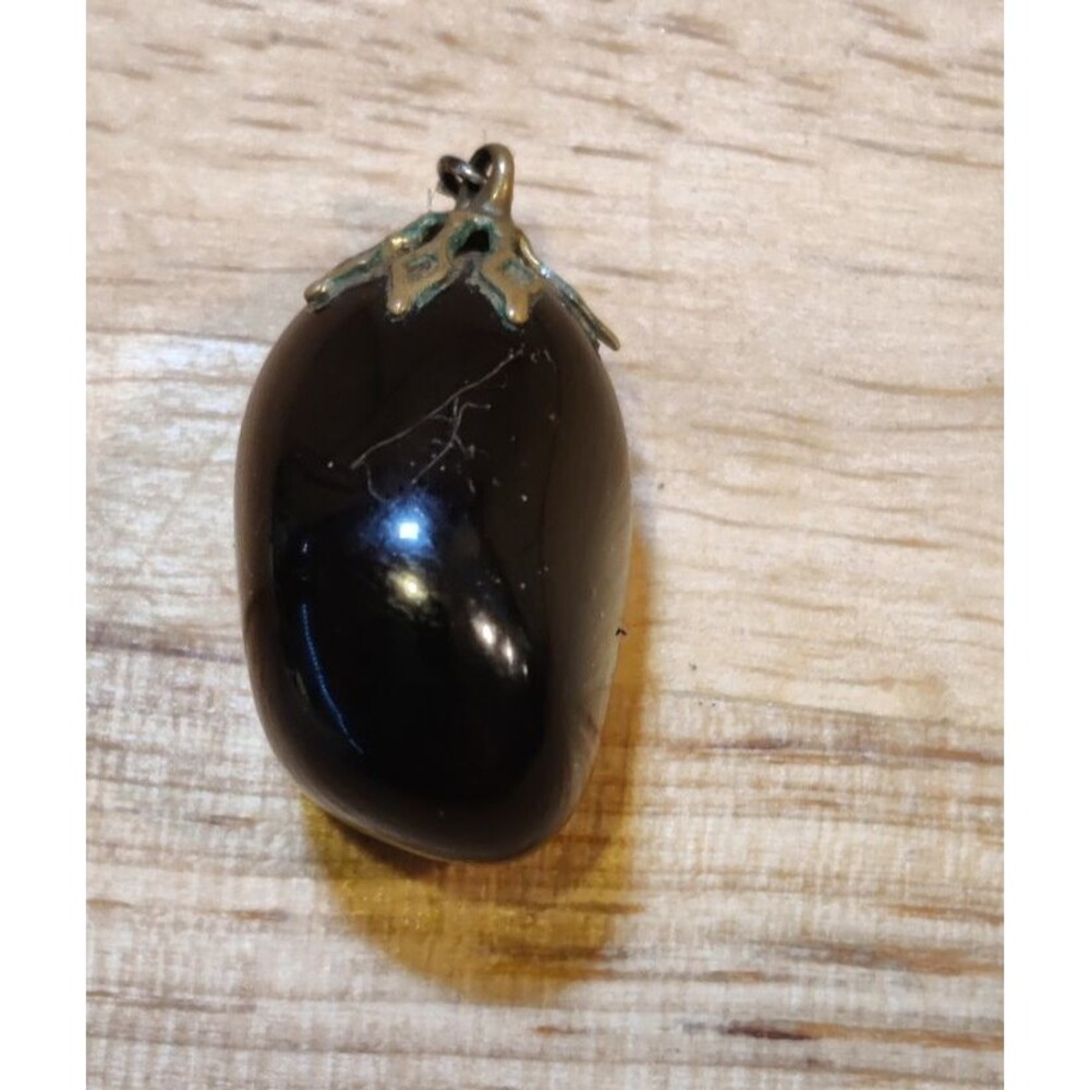Vintage Black Toned Smoky Quartz Pendant-Stone Rock Pendent
